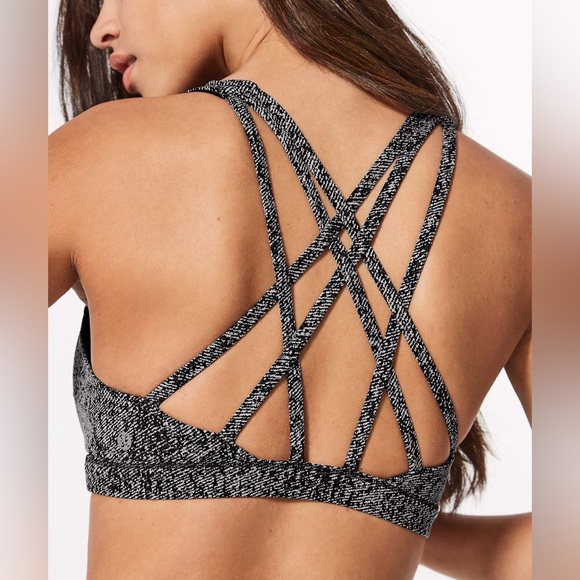 lululemon athletica Other - Lululemon Free To Be Serene Bra Power Luxtreme Denim Twill Black White Size 6